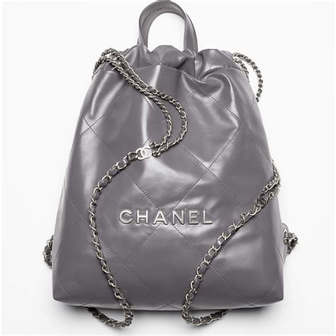 chanel grey backpack|authentic chanel backpack.